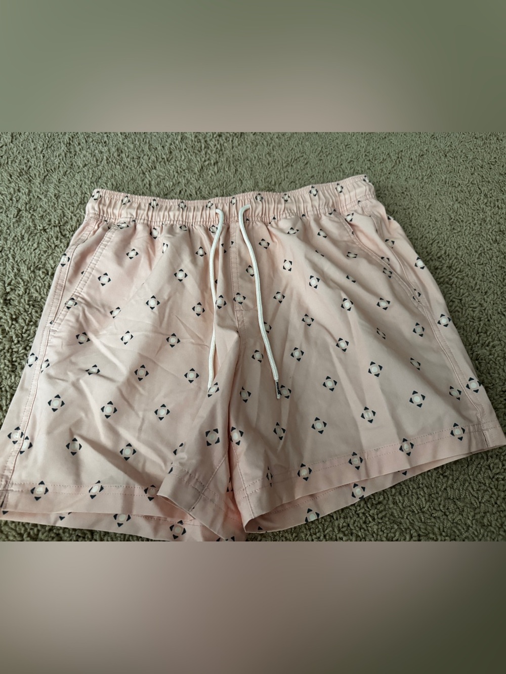 RSQ Men’s Pale Pink Printed Swim Trunks